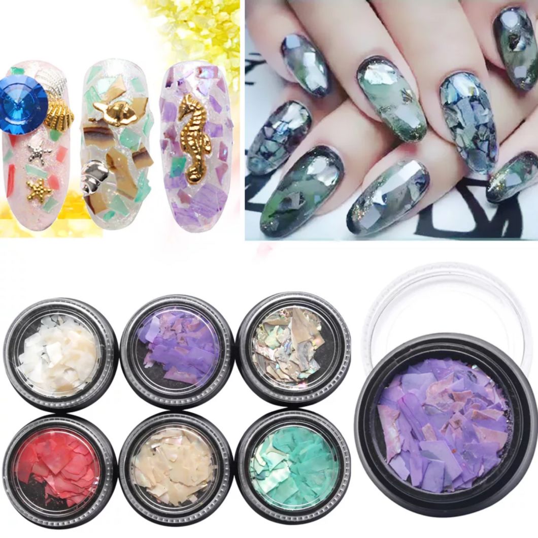 1pot Irregular Mermaid Broken Shell Sequins Gradient Nail Art Decorations