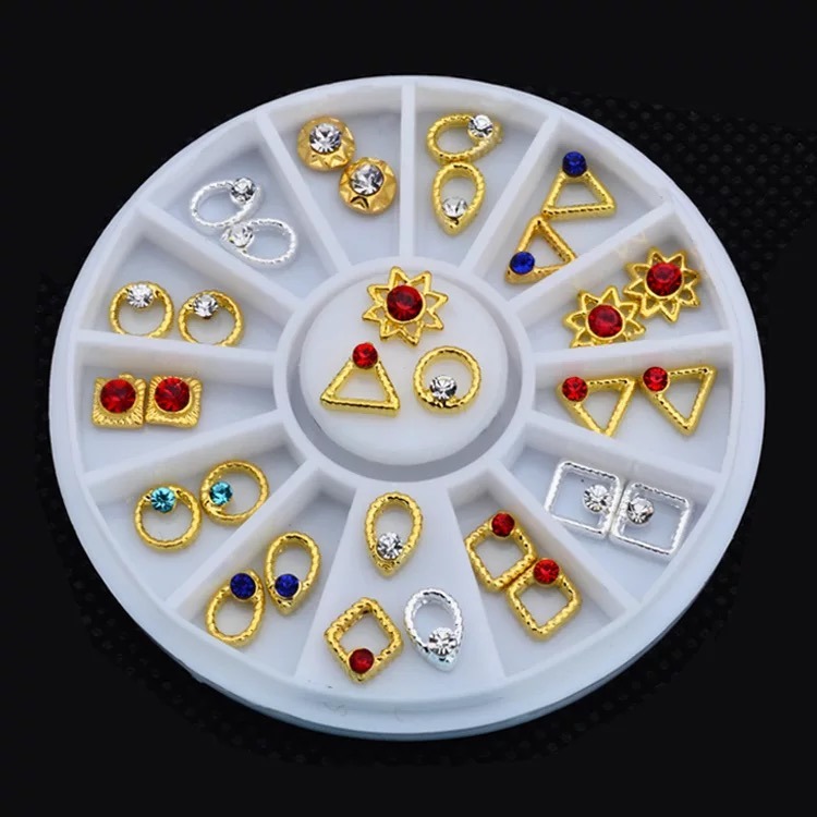 Gold Metal Alloy Jewelry Diamond Beauty Accessories Nail Art Decoration