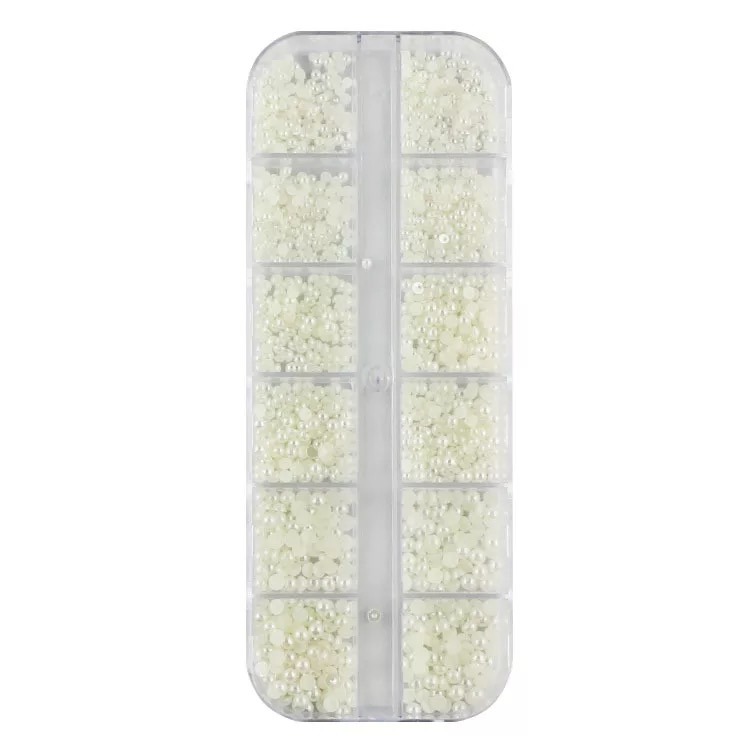 Round Colorful Nail Art Pearls for Nail Beauty