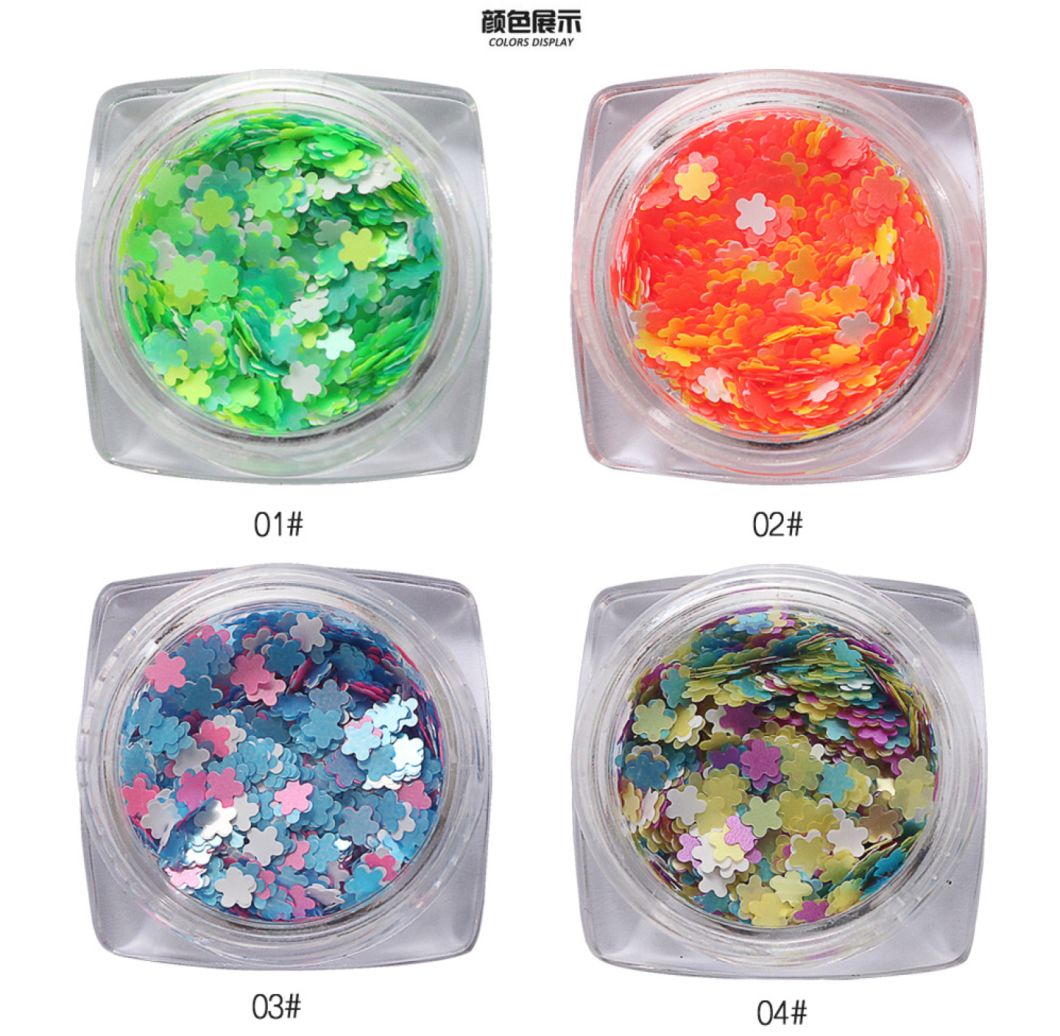Flower Shape Glitter Glitter Multicolor Sequins for Nail Art Decoration