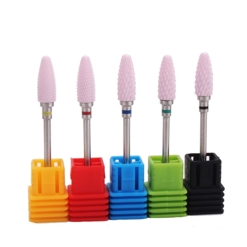 Pink Ceramic Nail Drill Bit Manicure Machine Accessories