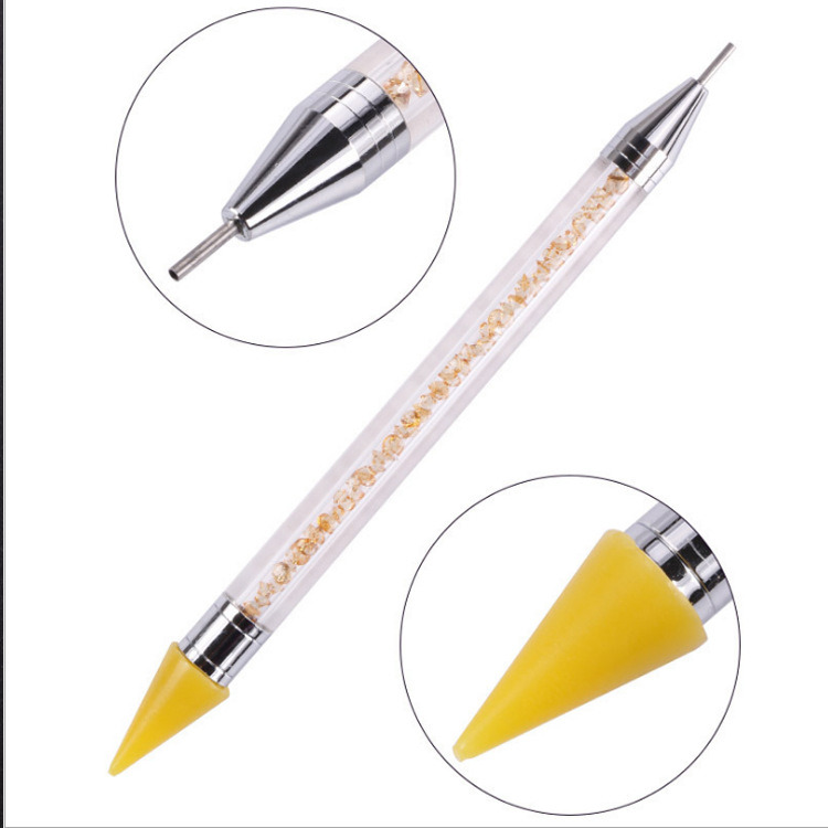2-Ways Nail Dotting Pen Crystal Beads Handle Nail Art Tool