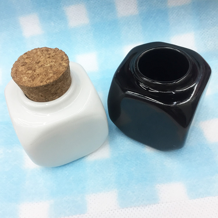 Small Sealed Storage Containers Square Ceramic Container Nail Art Accessories