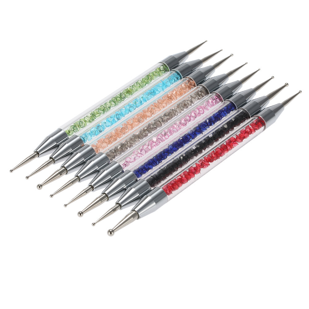 Nail Art Dotting Pen Acrylic Rhinestone Crystal 2-Way Brush Decoration