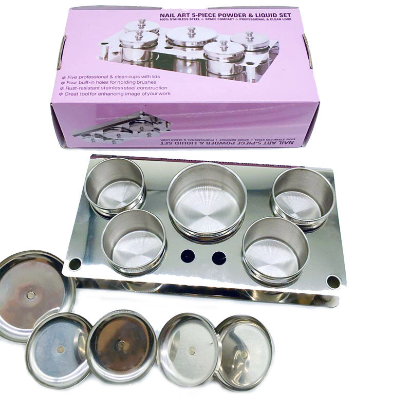 Nail Art 5PCS Mini Powder&Liquid Set Nail Dish