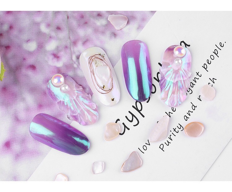 Crushed Natural Seashell Fragment Pearl Thick Shiny Nail Art Decoration