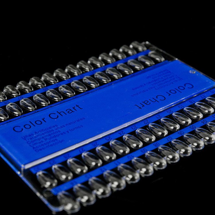 60 Tip Nail Color Card Chart Stand Plastic Fake Nails