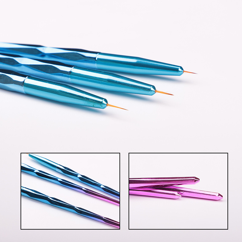 3PCS/Set Professional Nail Handle Liner Acrylic Brush Draw Brush Pen