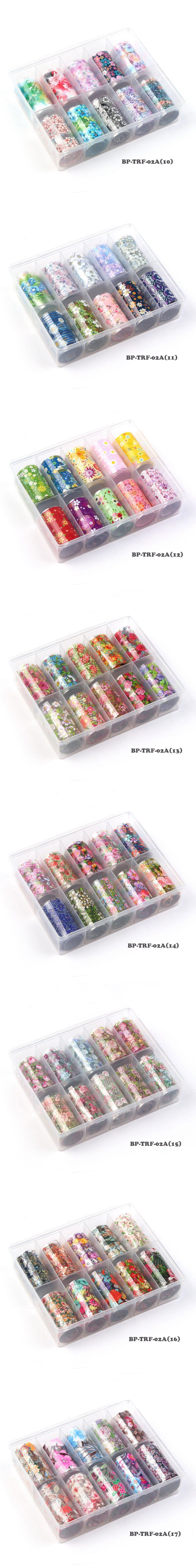 Holographic Nail Foil Set Flower Sticker Manicure DIY