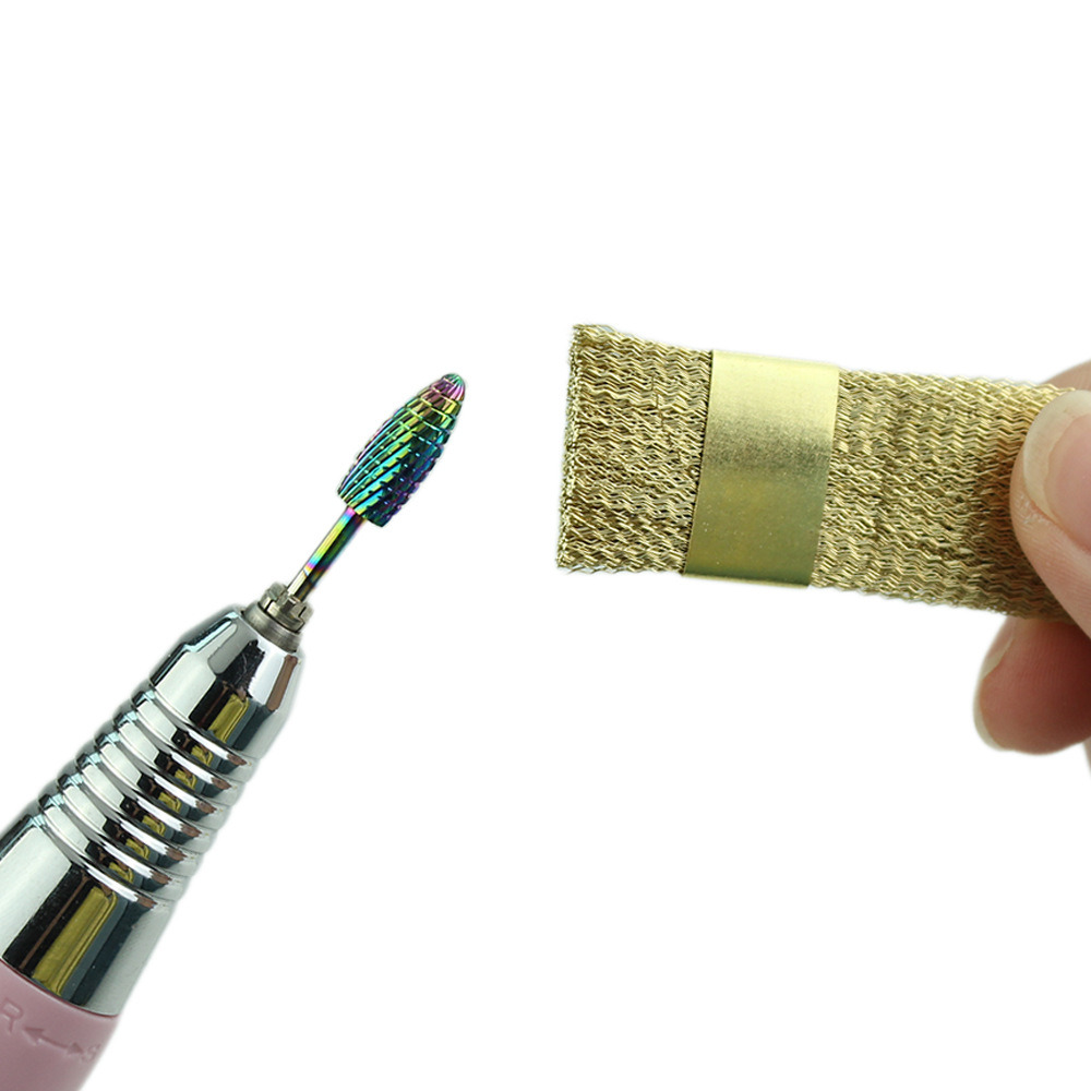 Portable Manicure Cleaner Brass Nail Art Drill Bits Cleaning Brush