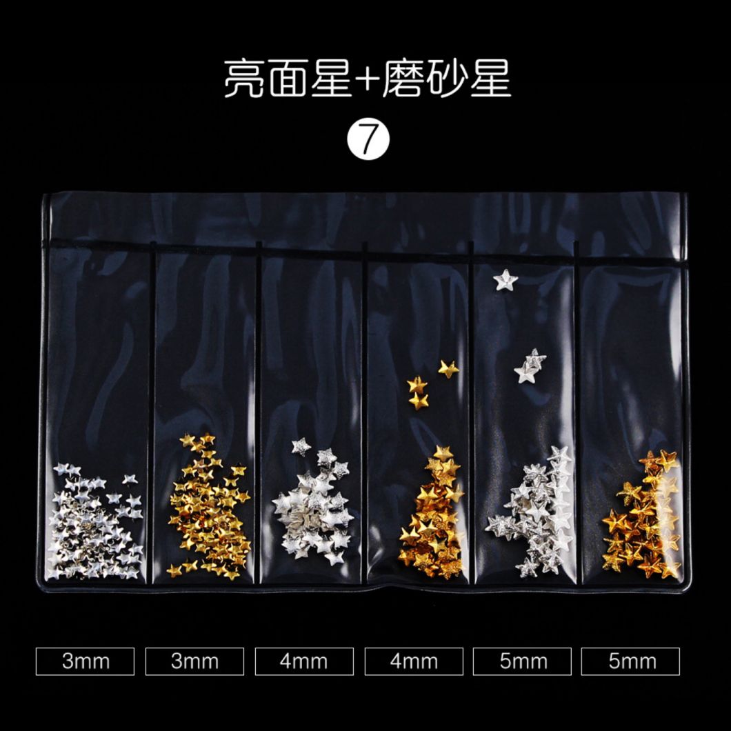 Multi-Shape 1 Bag Gold Decorations Metal Jewelry Manicure Nail Art