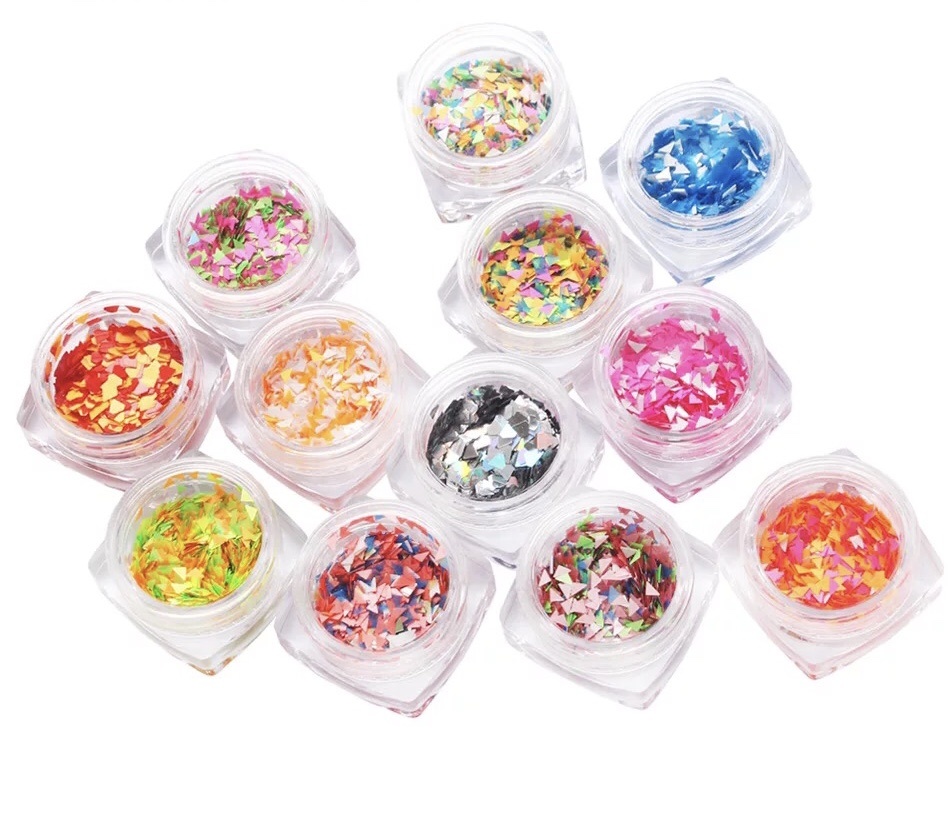 Mix Colors Triangle Shapes Glitter for Nail Art DIY Decoration