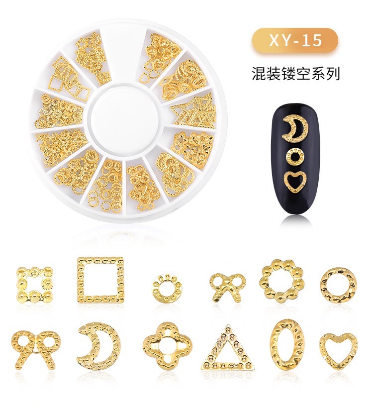 Wheel Metal Alloy Geometry Mix-Shaped Jewelry Accessories Manicure Decorations