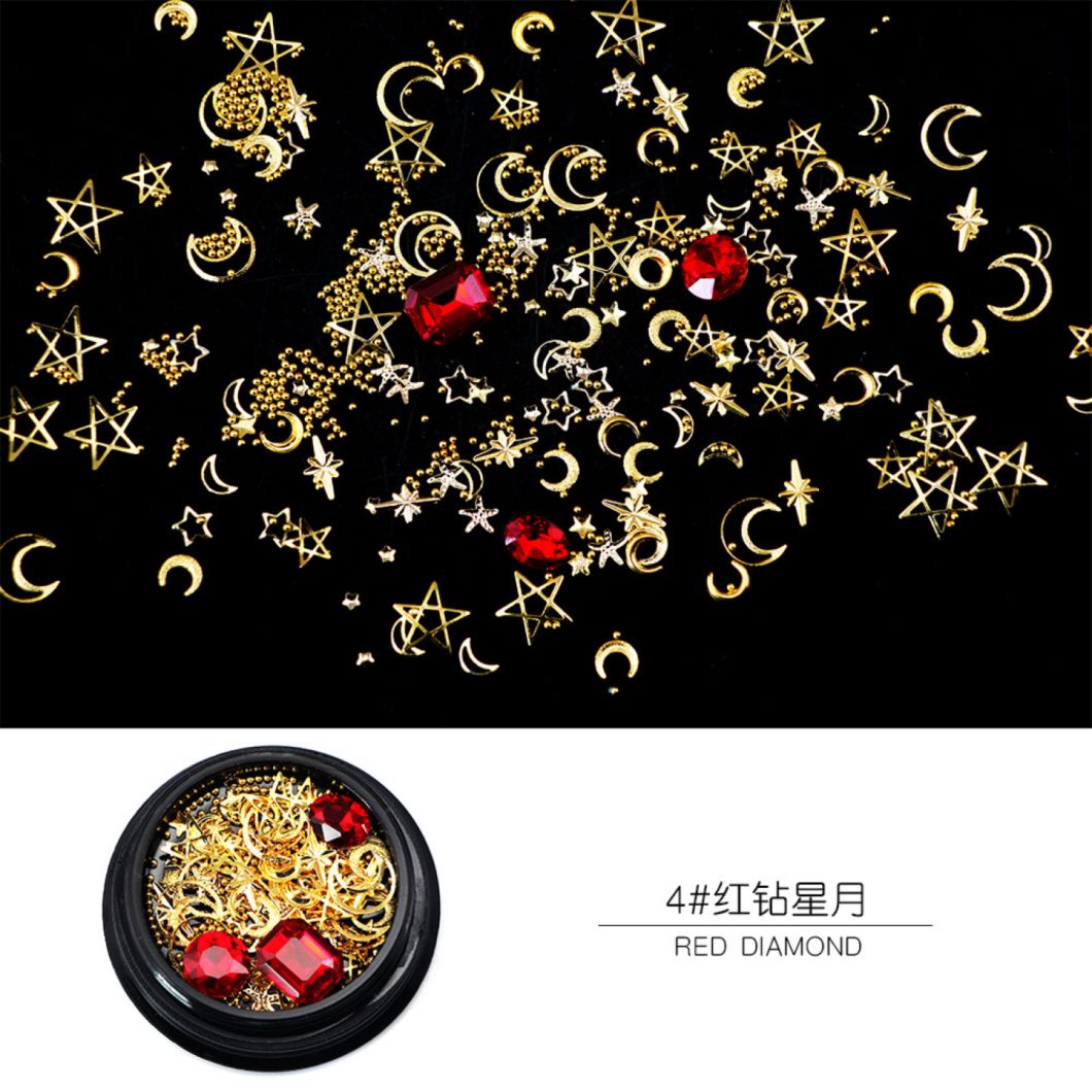 Nail Jewelry Mixed Diamonds Star Moon Shape for Nail Art