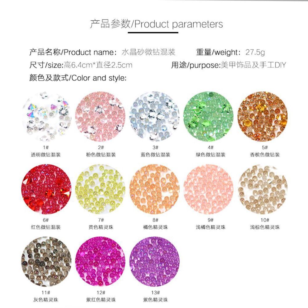 Mini Beads Mixed Diamonds Glitter Crystals Diamonds Nail Art Decorations