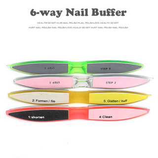 Multi-Use 6-Way Shiner Nail Files Buffer Block Sanding Nail Tool