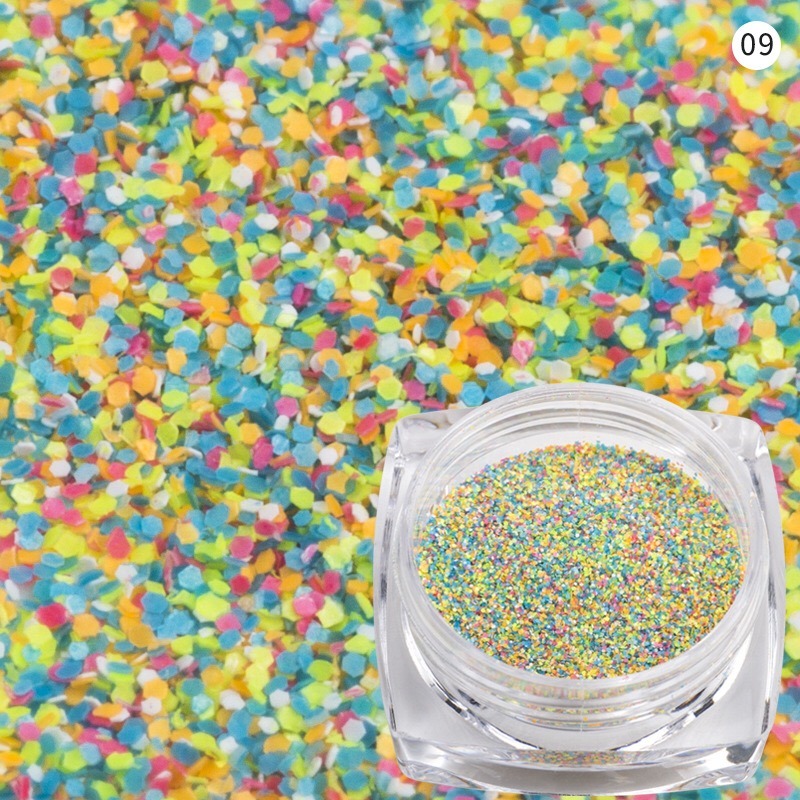 Nail Sandy Glitter Powder Mixed Color Manicure Nail Art Decoration
