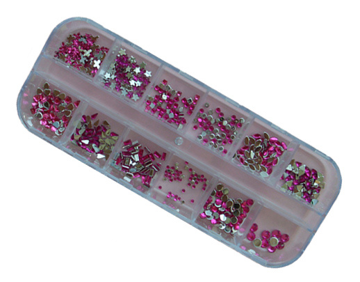 Nail Art Pink Crystal Stones Set for Art Nail