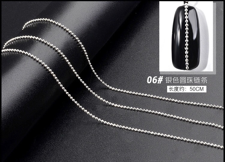 Gold Silver Metal Chains 3D for Nail Art Decorations