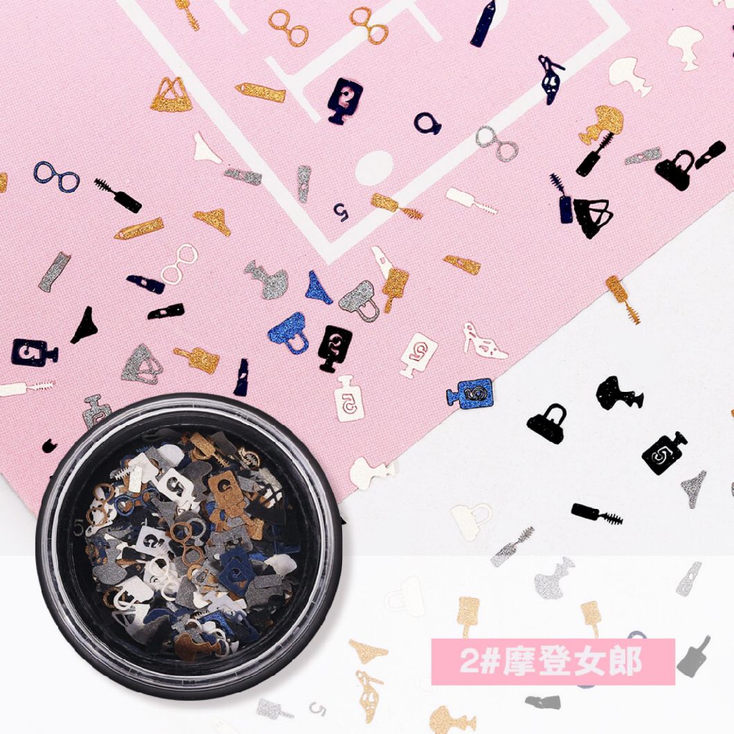 Gold Metal Jewelry Slice Foil Decals Manicure DIY Beauty Accessories