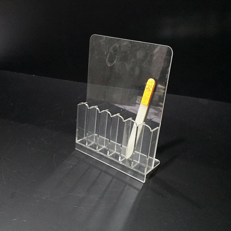 Transparent Nail File Storage Stand Manicure Shelves Beauty Tools Holder