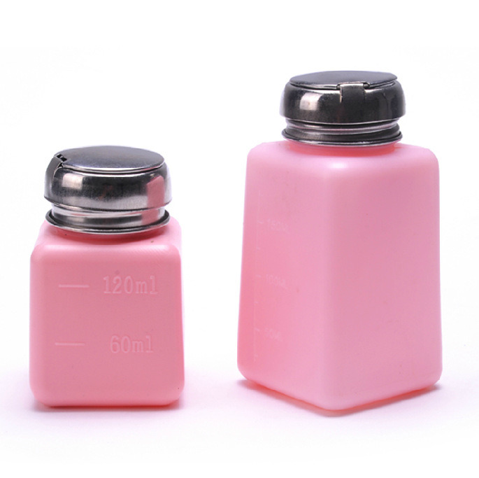 Nail Polish Remover Empty Bottle Push Down Pump Dispensers Lip
