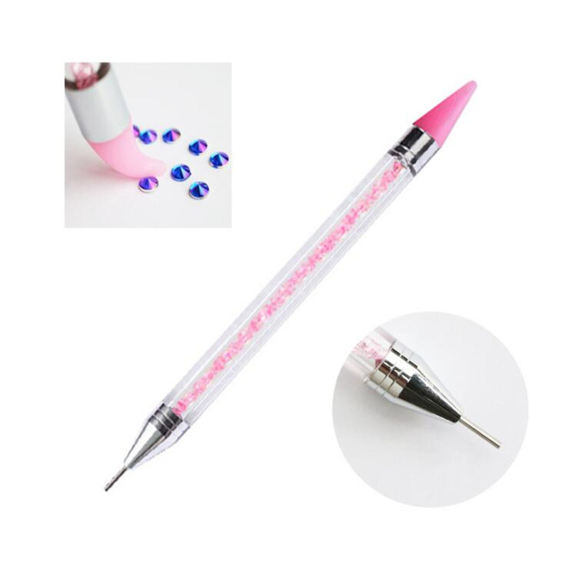 2-Ways Nail Dotting Pen Crystal Beads Handle Nail Art Tool