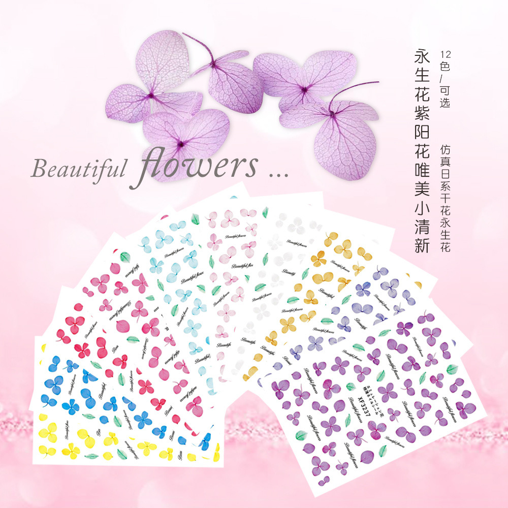 Flower Series Nail Art Stickers Full Wraps Nail Tips DIY
