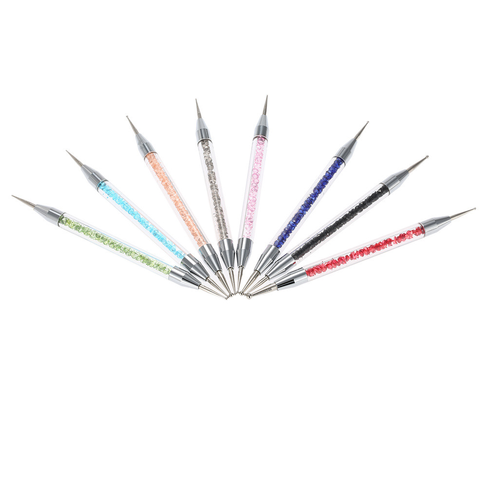 Nail Art Dotting Pen Acrylic Rhinestone Crystal 2-Way Brush Decoration