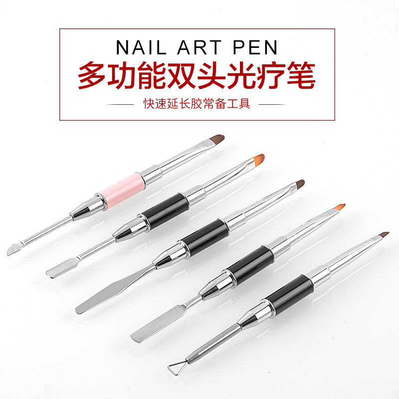 Double-End Nail Brush Pusher DIY Nail Glue Brush Picker Manicure