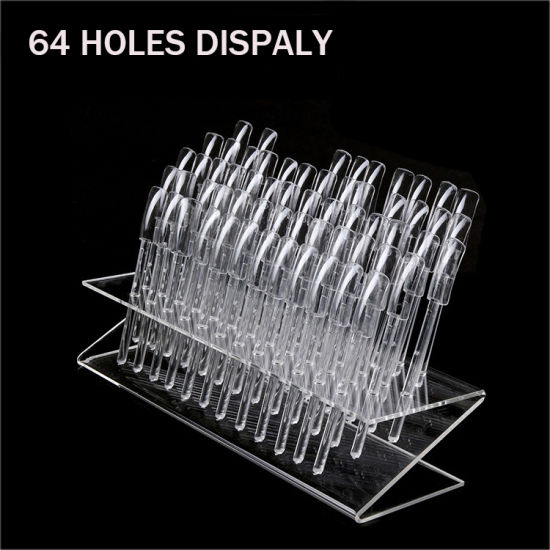 64 Holes Nail Tip Display Board Nail Art Display Stand