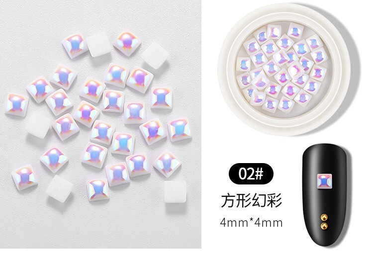 Rainbow Color Shinning Pearl Stickers DIY Nail Art Decoration