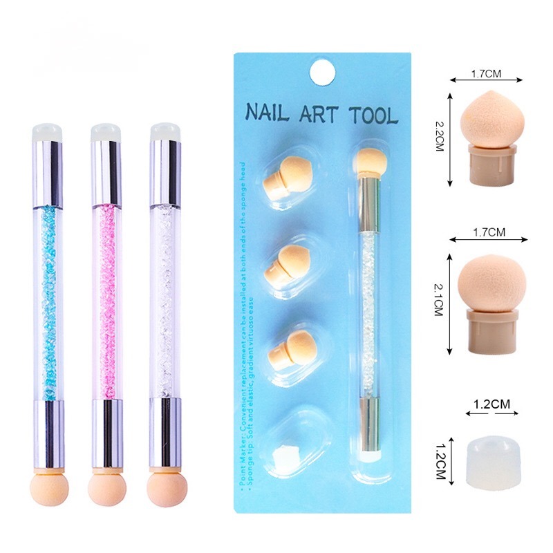 Glitter Powder Nail Art Sponge Nail Brush Gradient Painting Pen