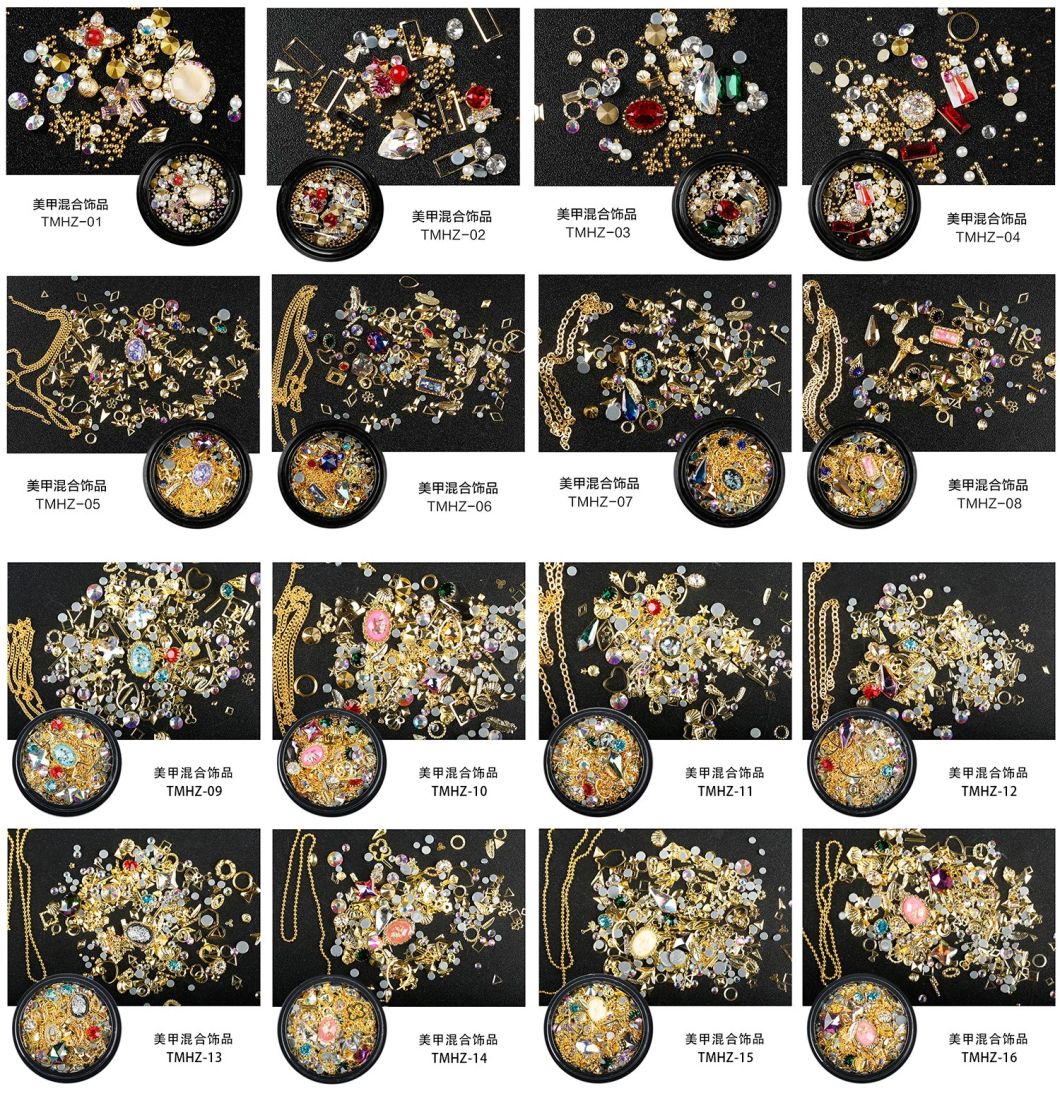 3D Rhinestones Hollow Metal Diamond Bead Mixed Nail Art Decoration
