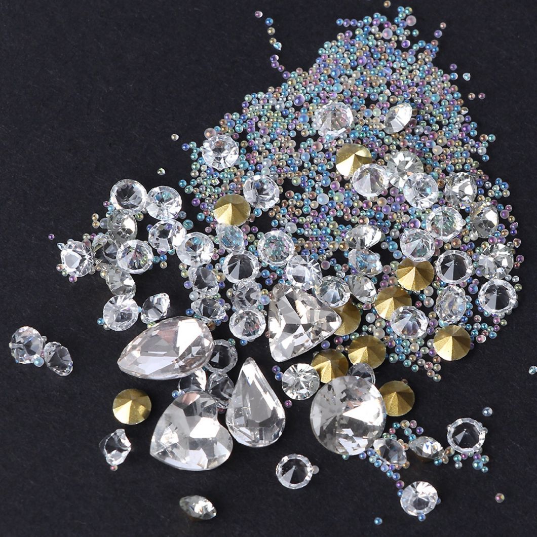 Mix Shapes Glitter Diamond Beads Frosted Nail Art Rhinestones DIY