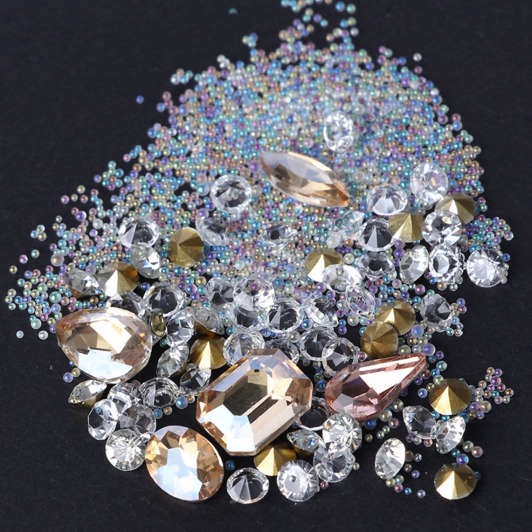 Mix Shapes Glitter Diamond Beads Frosted Nail Art Rhinestones DIY