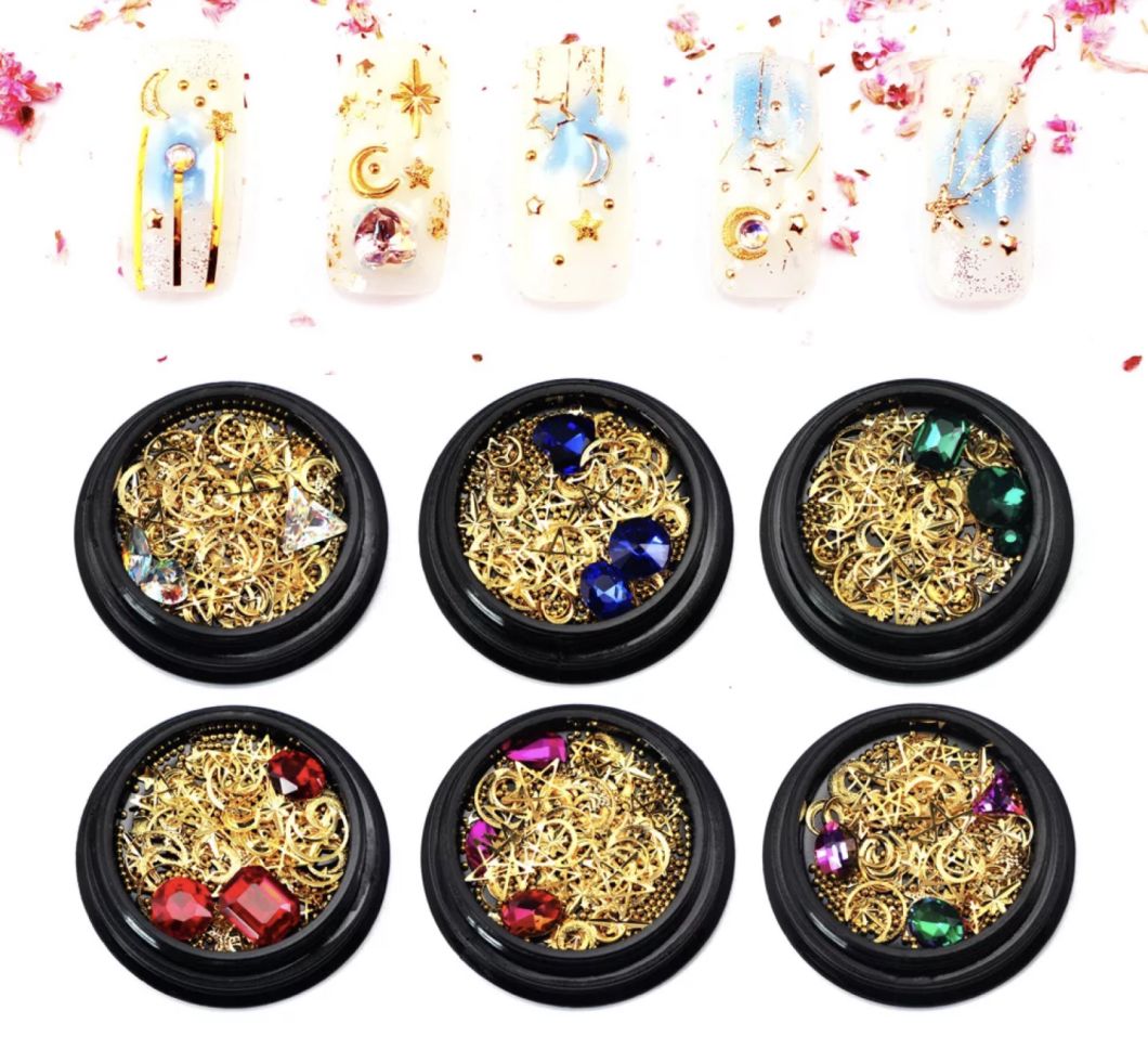 Nail Jewelry Mixed Diamonds Star Moon Shape for Nail Art