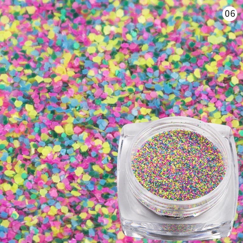 Nail Sandy Glitter Powder Mixed Color Manicure Nail Art Decoration