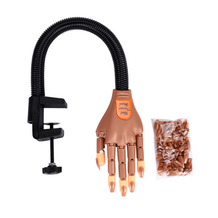 Flexible Movable Fake Hands Nail Art Training Model Manicure Tool