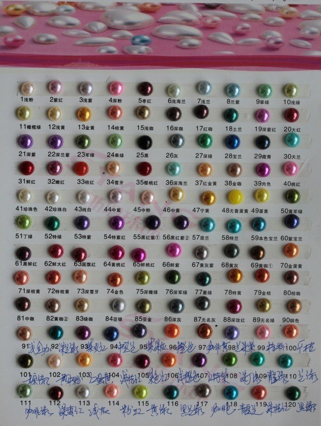 Round Colorful Nail Art Pearls for Nail Beauty