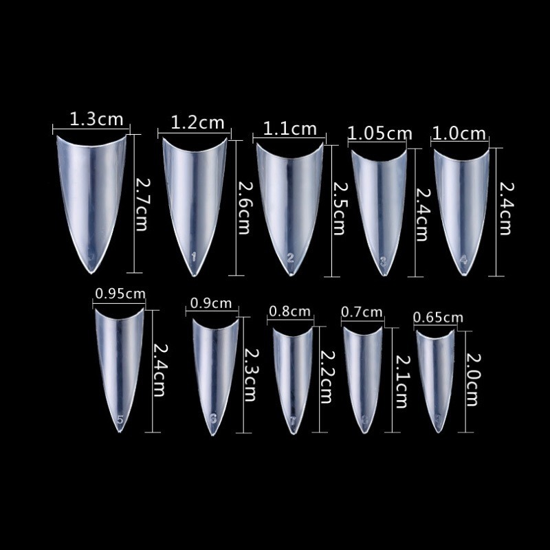 Salon Plastic Stiletto Nail Tips for Designed Art Nail