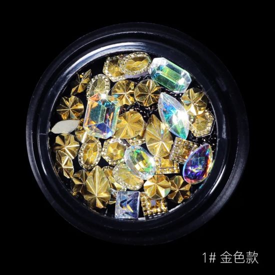 Colorful Mixed 3D Rhinestones Diamonds Gold Glitter Nail Art Decorations