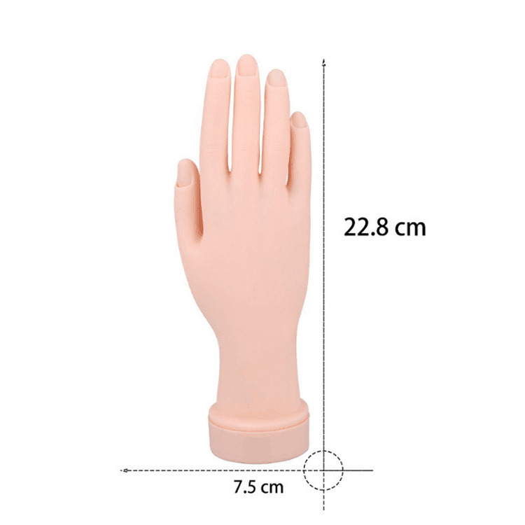 Bendable Practice Flexible Movable Soft Fake Hands Nail Art Training