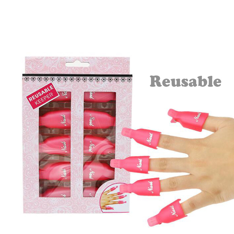 Plastic Nail Art Soak off Cap Clip Polish Remover Wrap