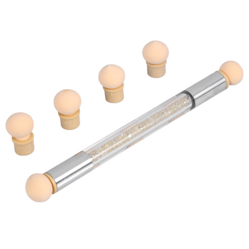 2-Head Nail Art Sponge Gradient Dotting Brush with 4-Sponge Head