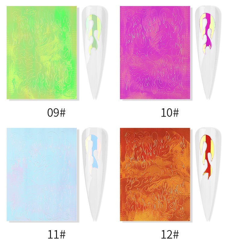 Fire Shape Nail Stickers Nail Art Stickers Nail Accessories