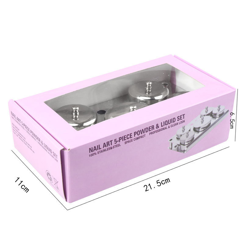 Nail Art 5PCS Mini Powder&Liquid Set Nail Dish