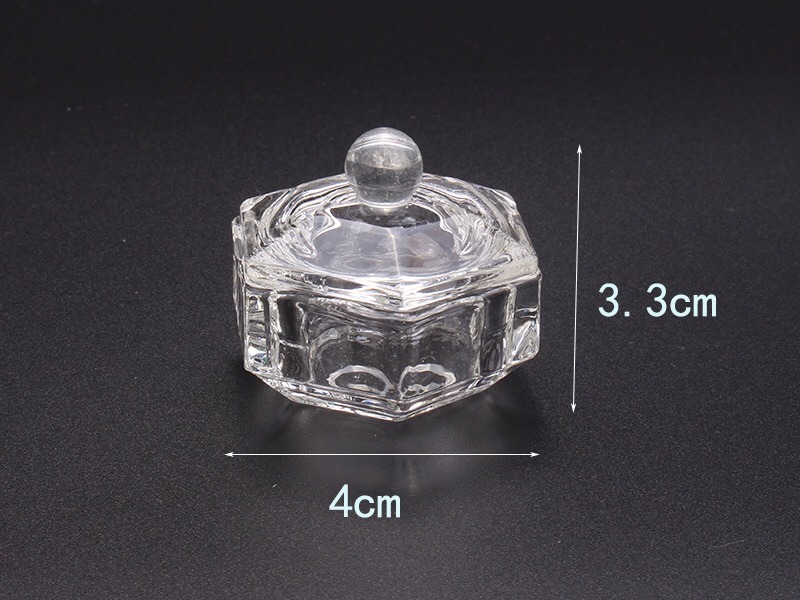 Crystal Clear Acrylic Liquid Dish Glass Cup Nail Art Tool