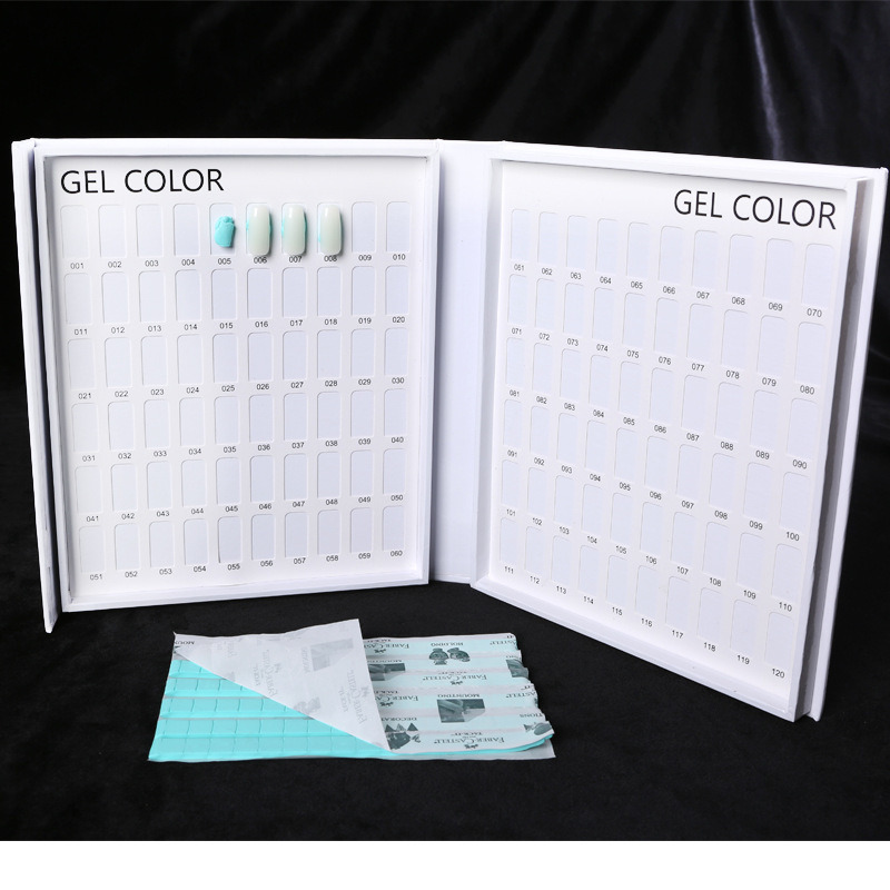 Dedicated White Nail Gel Polish Display Card Chart Color Chart