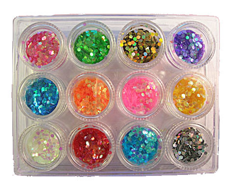 Nail Decoration of Nail Art Hexagon Spangle Set